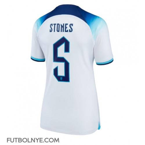 Camiseta Inglaterra John Stones #5 Primera Equipación para mujer Mundial 2022 manga corta